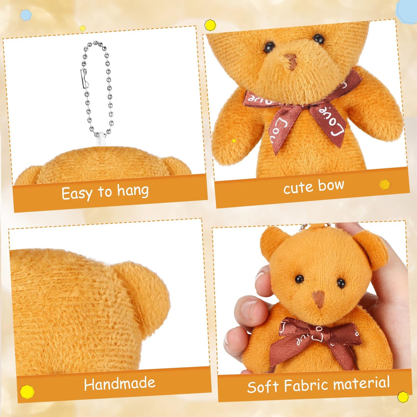 Hydren 156 Pcs Mini Bears Bulk 4.7 Inch Tiny Doll Stuffed Bear Animal Plush Toys Keychain For Graduation Kids Girls Boys Adults