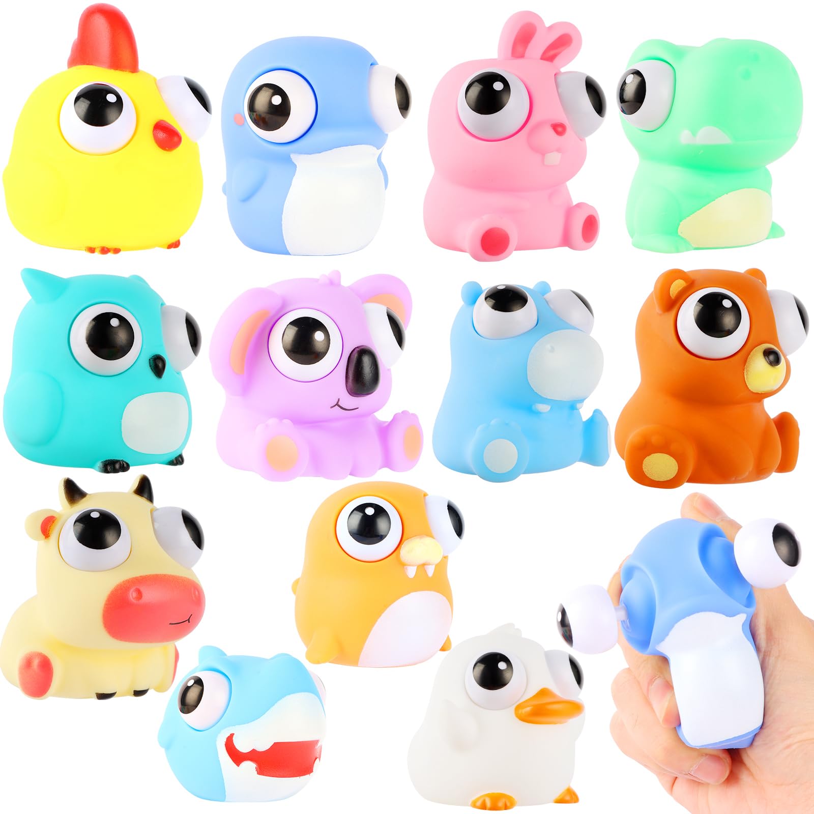 12 PCS Squeeze Toys Eye Popping Squeeze Toy Fidget Toys for Kids Party Favors for Kids 4-8 Back to School Gifts for Easter Baske