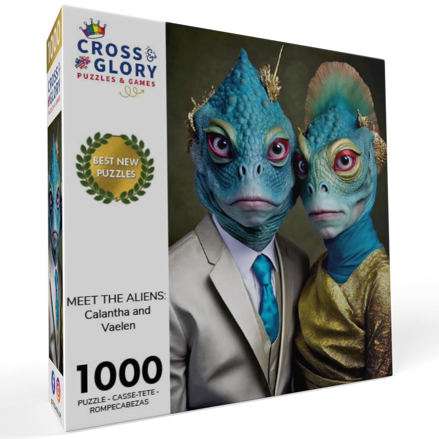Cross & Glory - Meet The Aliens: Tralyn And Jorin - 1000 Piece Jigsaw Puzzle | Intergalactic Adventure | Premium Quality | Brain-Boosting Fun | Vibrant Colors | Storage Box