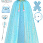 Relarliya Princess Cape Set For Little Girl Dress Up,11Pcs Princess Cape Cosplay Christmas Halloween Birthday Gift 3-8Y