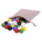 Amishtoybox.Com Game Bag Of 24 Large Glass Marbles (18Mm Diameter) And 6 Dice For Aggravation Game