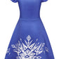 Sukyfecde Princess Costume Dress For Toddler Girls Halloween Cosplay Birthday Dress Up Role Play Outfits Size 7-8 Dark Blue