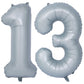 40 In Matte Gray Number Balloons Helium Foil Mylar Balloon Birthday Party Banquet Decoration 13