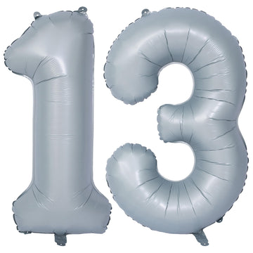 40 In Matte Gray Number Balloons Helium Foil Mylar Balloon Birthday Party Banquet Decoration 13