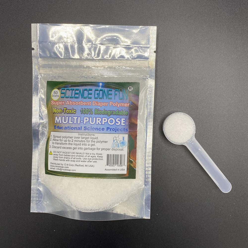 Science Gone Fun 50 Grams Sodium Polyacrylate Superabsorbent Diaper Polymer