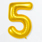 Flyloons 5 number Foil Balloon Gold 16 inch Size For Baby Kids Boys Girls Happy Birthday Decoration Items 5th Year Number Balloo