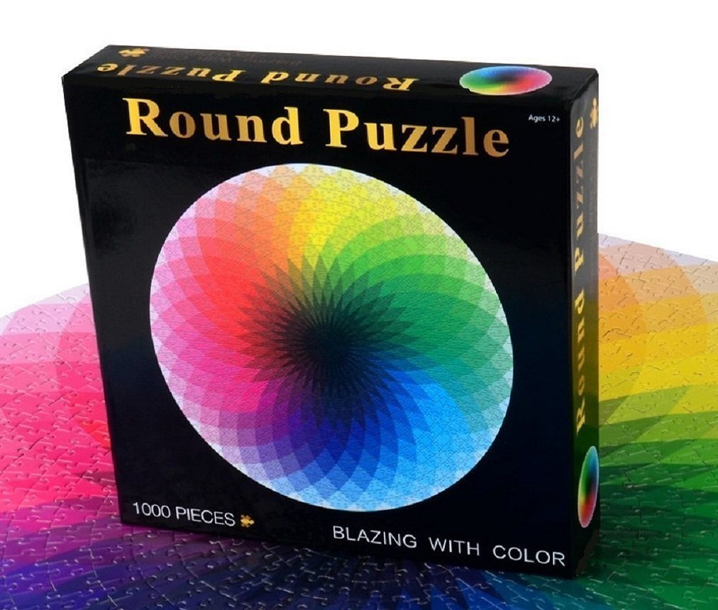 Lrrh 1000 Pcs Round Jigsaw Puzzles Rainbow Palette Intellectual Game For Adults And Kids