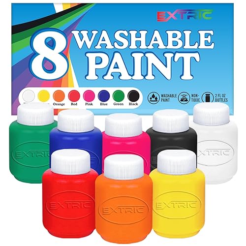 Washable Paint For Kids - 8 Ct Finger Paint (2 Oz Each) Tempera Paint, Non Toxic Kids Paint For Art, Craft - Kids Paint Set For