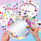Fashion Angels Sticker Collage Mirror Design Set - 1 Round Rainbow Mirror To Hang Or Stand, 3 Stickers Sheets With 200 Reusable Sticker Decals - Develops Creativity And Confidence - Ages 8 And Up