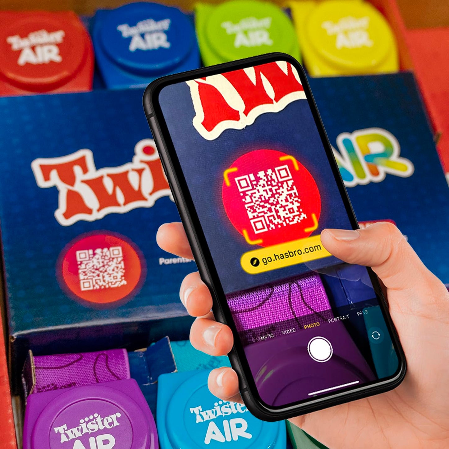 Hasbro Gaming Twister Air Game | Ar App Play Game With Wrist And Ankle Bands | Links To Smart Devices | Active Party Games For Kids And Adults | Ages 8+ | For 1+ Players