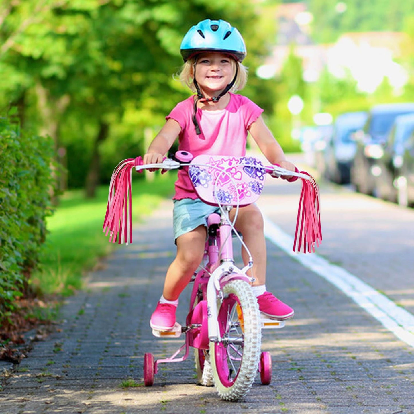 Platt Kid'S Bicycle Handlebar Streamers Colorful Ribbons Tassel For Girls Boys Bicycle Handlebar Scooter Handgrip (1Pair) (Pink)