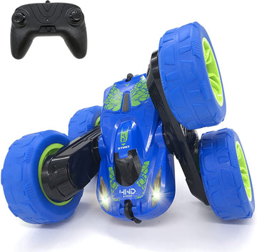 Threeking RC Stunt Cars Remote Control Car with Lights Double-Sided Driving 360-degree Tumbles Rotating Car Toy Gifts Presents f