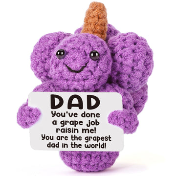 Weming Dad Gift Crochet Grapes, Mini Handmade Positive Plush For Father Daddy Papa, Fathers Day, Birthday, Christmas, Thank You