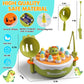 4 In 1 Dinosaur Pop Up Board Games For Kids Magnetic Fishing Turntable Rotating Music Dino Car Tic-Tac-Toe Developmental Toys Boy Girl Birthday Gift Family Operation Games Toddlers 3-5 4-6 5-7 4-8