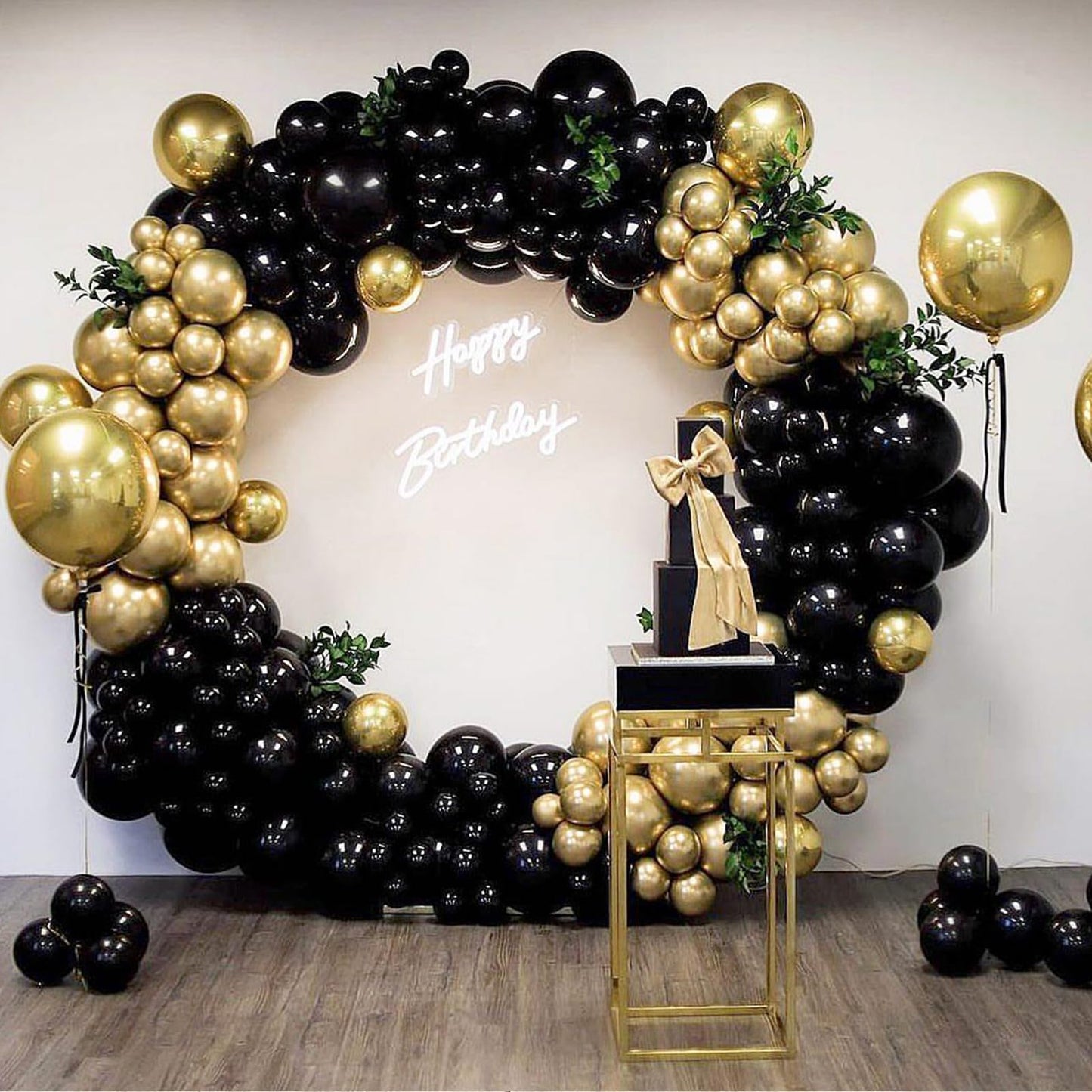 Nisocy Black Latex Balloon Arch Kit, 102Pcs 18In 12In 10In 5In Arch Garland For Festival Picnic, Engagement, Wedding, Birthday P