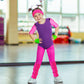 Giegxin Kids 80s Workout Costume - Neon Leotard & Leggings Set, Large, Rose Red/Purple, Cotton & Polyester, Halloween Outfit Accessories