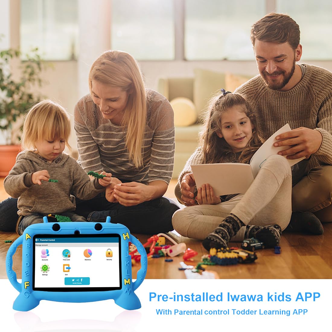 MengDash Kids Tablet - 7" Android 11 Tablet for Kids 3-10, 3GB RAM, 32GB Storage, Blue