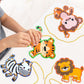 10 Pieces Kids Jungle Animal Lacing Cards Safari Animal Sewing Cards Thick Cardboard Double Sided Lacing Playing Games for Child