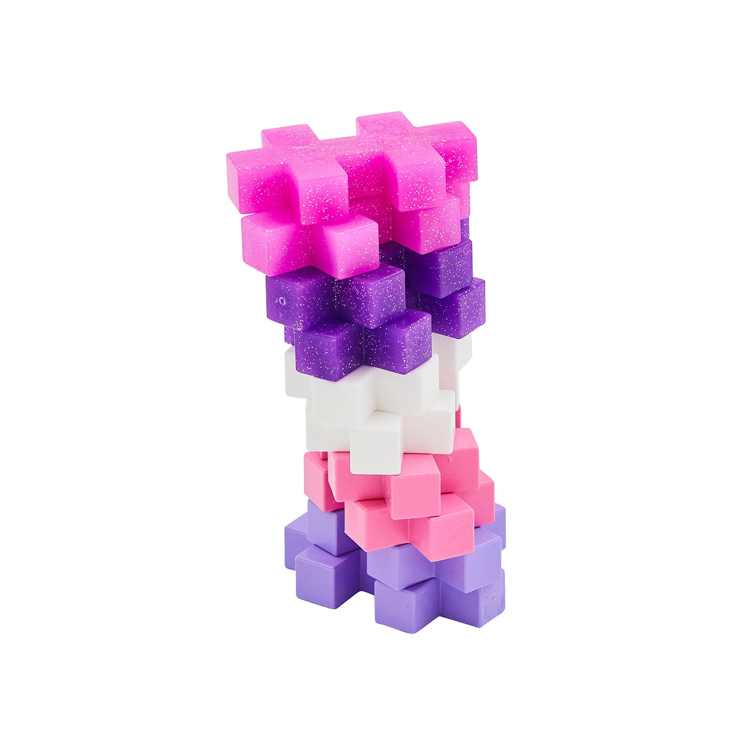PLUS PLUS Big Glitter Mix - 15 Piece Construction Toy, Interlocking Plastic Blocks for Toddlers and Preschool