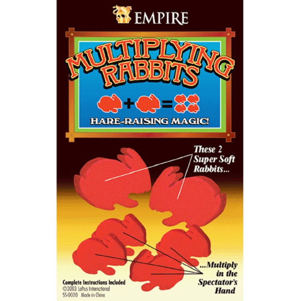 Loftus Multiplying Sponge Rabbits Trick Magic Set Turn 2 Rabbits Into 4, Red