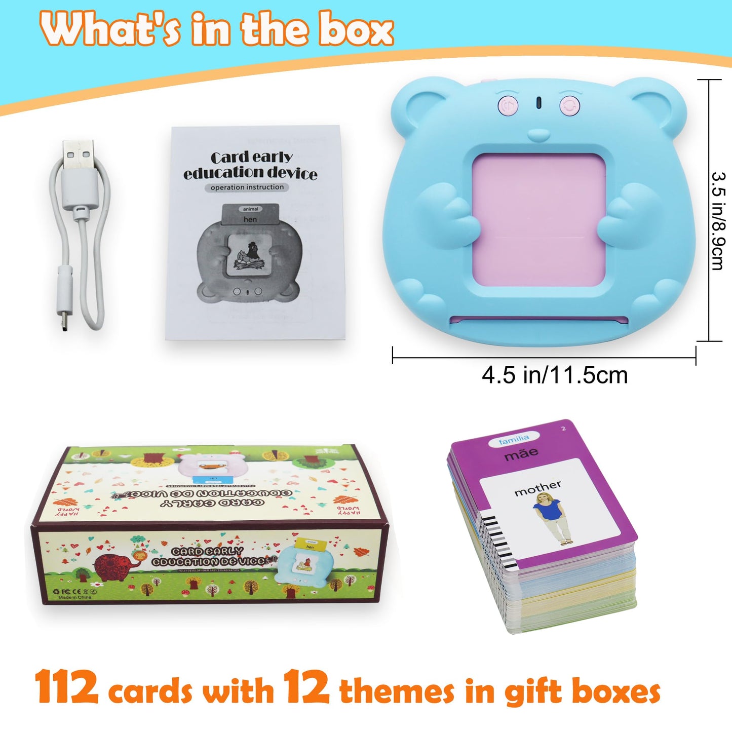 Mayaphilos 224 Words Portuguese And English Talking Flash Cards For Toddlers, Autism Sensory Toys, Portuguese Language Learning
