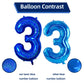 Number 3 Balloon 40 Inch, Dark Blue Big Number Balloon, Giant Foil 3 Balloons Number, Helium 3Rd Birthday Balloons For Kids Boys