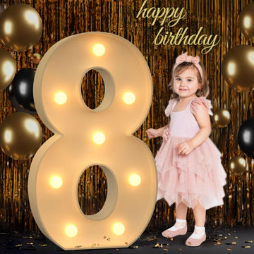 3Ft Marquee Numbers, Light Up Numbers 8 For 8Th 18Th 48Th Birthday Decorations, Big Numbers For Party Decorations, Large Light U