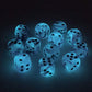Chessex Ghostly Glow 16Mm D6 Dice Block (12 Dice) - Pink With Silver Numbers