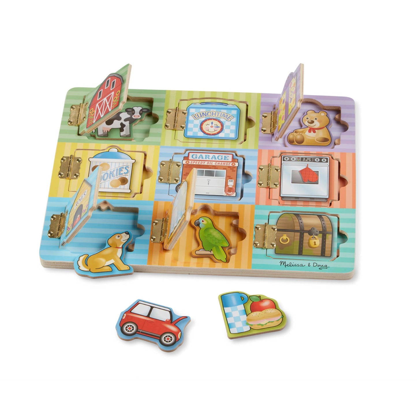 Melissa & Doug Wooden Activity Board with Magnets, Multi-color, Model 474, 1 EA