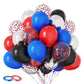 Red Blue Black Balloons, 60Pcs Red And Blue Party Balloons, 12Inch Metallic Silver Balloons Dark Red Blue Confetti Balloons For
