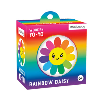 Mudpuppy Rainbow Daisy - Wooden Yo-Yo With Illustrations Of Colorful Daisies For Children Ages 6 And Up