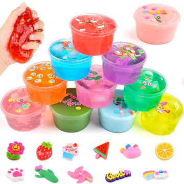11Pack Slime For Kids Toy, Jelly Cube Clear Slime Kit For Girls Toys 6 7 8 9 10 11 12, Crunchy Slime, Butter Slime, Kids Boy 6-1