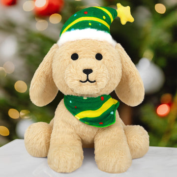 Hagusahuo Dog Plush Christmas Stuffed Animal Plush Toy, Cute Christmas Plush Dog Stuffed Puppy Doll For Kids Boys Girls, Kawaii