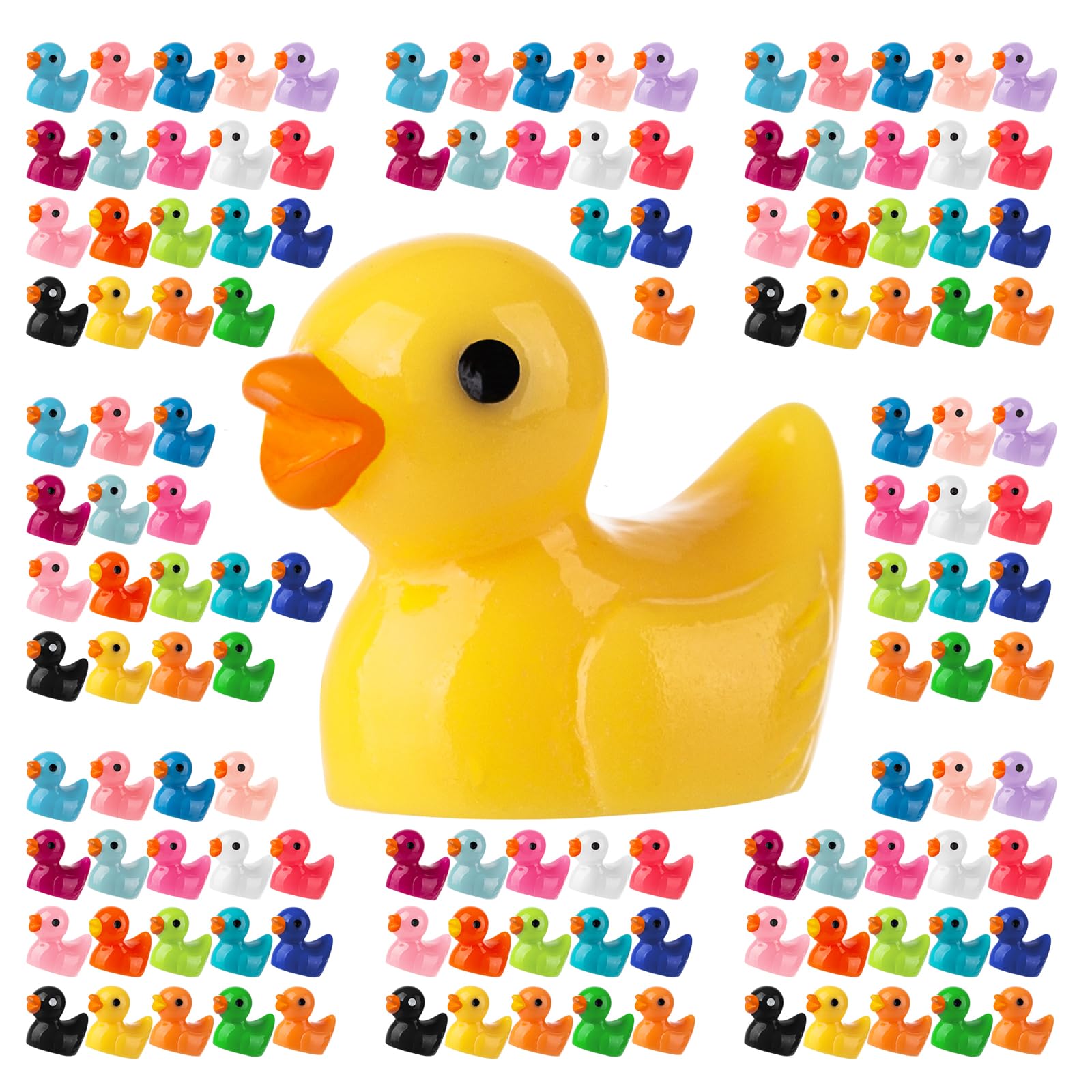 200PCS Mini Resin Ducks Tiny Garden Micro Landscape Ornament Dollhouse DIY Decor Toys Aquarium Party Prank Christmas Birthday Cr