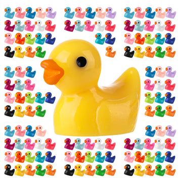 200PCS Mini Resin Ducks Tiny Garden Micro Landscape Ornament Dollhouse DIY Decor Toys Aquarium Party Prank Christmas Birthday Cr