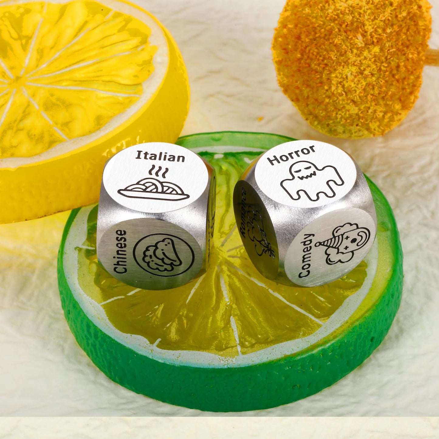 Valentines Day Gifts For Boyfriend, Valentines Gifts For Adults, Valentine Day Gifts Movie & Food Dice 2Pcs, Date Night Dice Gag