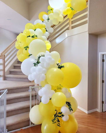 Yellow Balloons Garland Kit, 102Pcs Pastel Yellow White Gold Confetti Balloons With 18 + 12 + 10 + 5 Inch For Sunflower Honey Be