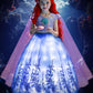 Gorkonpy Mermaid Costume Dress For Girls Light Up Princess Dresses Halloween Party Dress Up For Girls (5-6 Years)