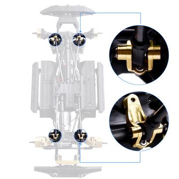 FriHobby 37.5g Upgraded Brass Axle Rod Shock Mount Heavy Duty for TRX-4 1/10 RC Crawler Upgrades Replacement Parts, Front and Re