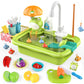 Dreamon Play Sink Toy With Running Water, Kids Play Kitchen Accessories With Automatic Water Circulation, Pool Floating Fishing 
