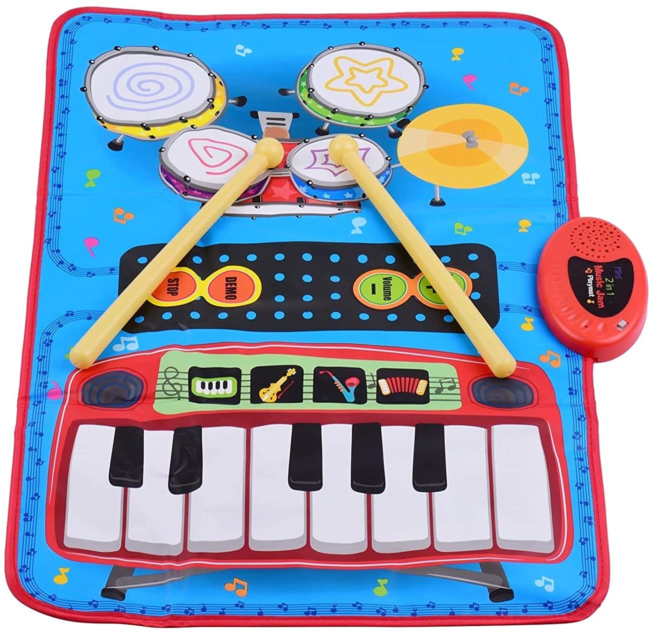 Halo Nation 2In1 Musical Jam Playmat Piano & Drum Mat For Baby (Carpet Piano), Musical Toy For Kids Above 3 Years  70 X 45 Cm