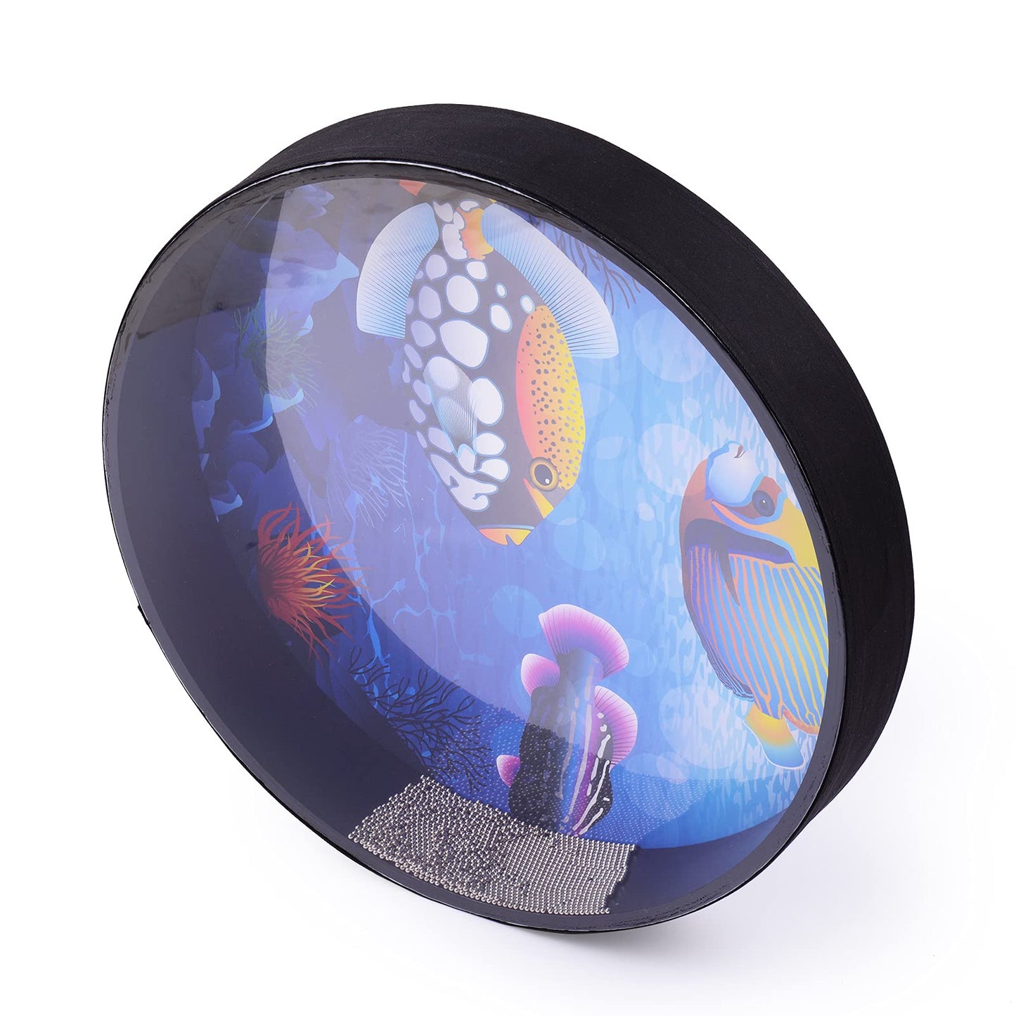 Excluzo 16 Inch Ocean Drum Wooden Handheld Sea Wave Drum Percussion Instrument Gentle Sea Sound Musical Toy Gift For KidsBuzhi