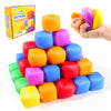 Mini 50 Pack Slow Rising Stress Cube: Stretchy Fidget Toys for Anxiety Relief, Pull Stretch Fidgets for Classroom Prize, Classro