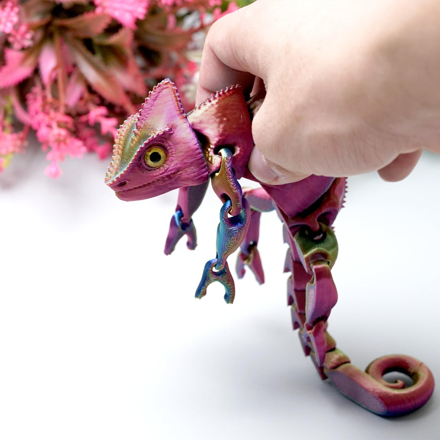 LUYUCUBE 3D Printed Lizard,Gecko with Eyes,Flexible Realistic Articulated Animal Fidget Toys,Mystery Figurines Gifts,Executive D