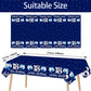 Turypaty 3 Pack Blue Silver 18Th Birthday Tablecloth Decorations For Boy, Navy Blue Happy 18 Table Cover Party Supplies, Eightee