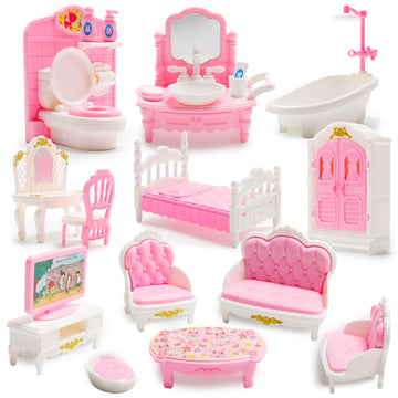 20 Pcs Mini Bathroom Set 1:12 Mini Living Room Set Miniature Accessories Miniature Furniture Accessories Model For Mini Dreamhouse