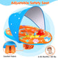 Ezigo Baby Pool Float With Canopy Upf 50+ Sun Protection, Double Air Chambers Infants Swimming Floats With Sound Toys Adjustable