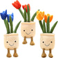 Evlooe 3Pcs Succulents/Tulip Plush Toy, Cute Succulents Plushies, Stuffed Potted Plants Plush Doll, Soft Plush Succulent Gifts F