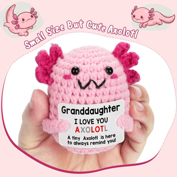 Weyon Granddaughter Gifts From Grandma Grandpa Or Grandparents, Crochet Axolotl For Year Old Girl Teens Teenage, Best For Birthd
