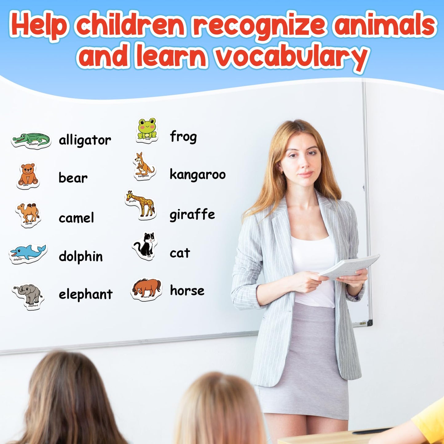 Kasfalci 40 Animal Magnets,Refrigerator Fridge Magnets For Kids,Magnetic Animal Toys For Toddlers,Learning Games,Speech Therapy